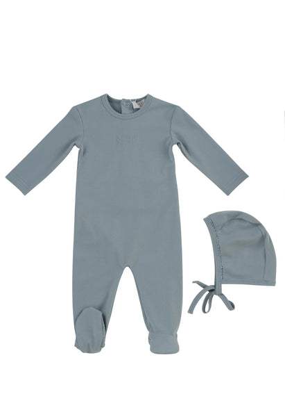 Kipp Baby Blue Bebe Footie + Bonnet