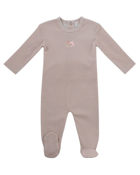 Kipp Baby Pink Carrera Pinstripe Footie
