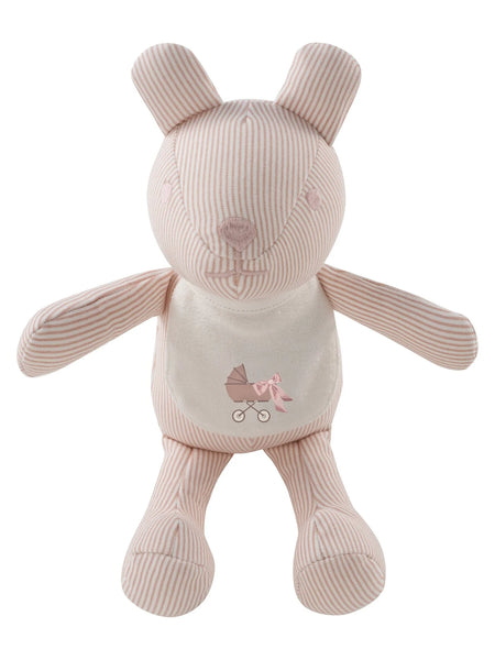 Kipp Baby Pink Carrera Pinstripe Teddy with Bib
