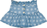 Louis Louise Light Blue Denim Flower Pipeau Skirt