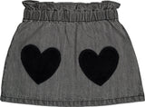 Louis Louise Grey Washed Denim Skirt Teacher LONGER Skirt