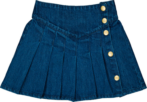 Louis Louise Dark Blue Denim Wallace LONGER Skirt