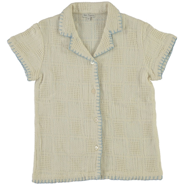 Bebe Organic Natural Squares Sky Shirt
