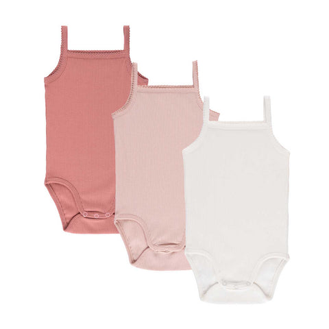 Ely's & Co 3 Pack Pink Spaghetti Ribbed Undershirts 3 Pack