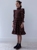 Steph Wallpaper Print Cord Shirred Bodice Dress