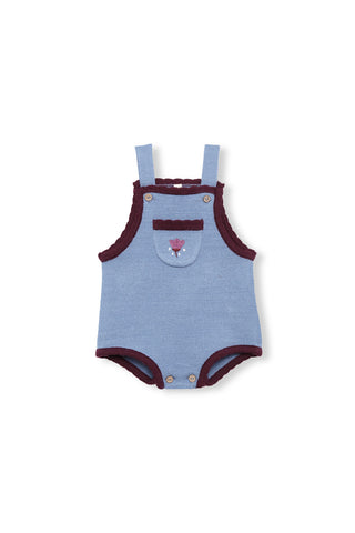 Birinit Petit Stone Embroidered Knit Romper