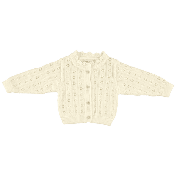 Bebe Organic Natural Summer Pointelle Cardigan + Footed Legging Set