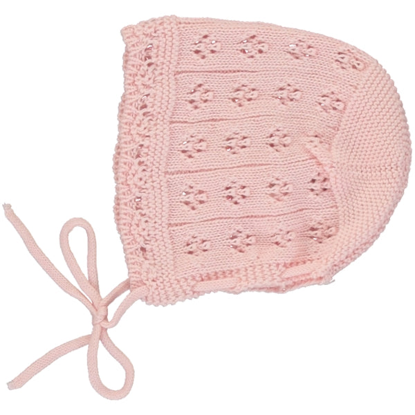 Bebe Organic Blush Summer Pointelle Knit Bonnet