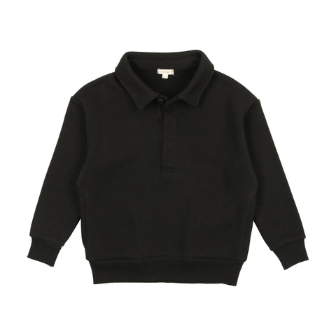 Lil Legs Black Sweatshirt Polo