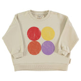 Piupiuchick Ecru with Multicolor Circle Print Sweatshirt