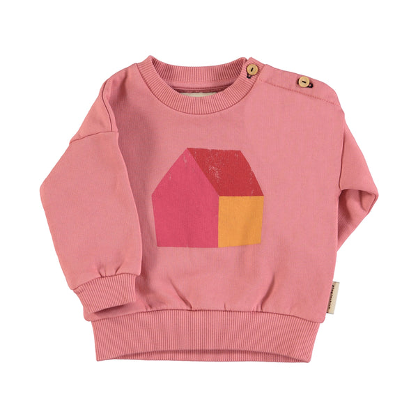 Piupiuchick Baby Pink House Print Sweatshirt