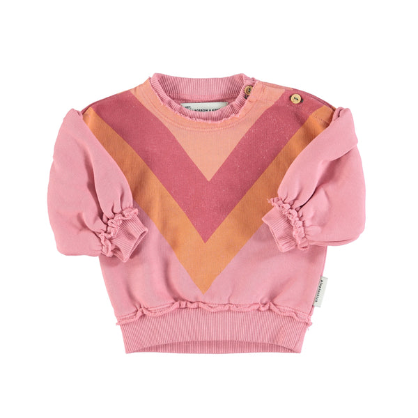 Piupiuchick Baby Pink Multicolor Triangle Sweatshirt