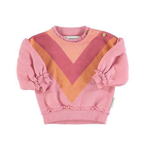 Piupiuchick Baby Pink Multicolor Triangle Sweatshirt