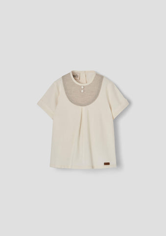 Popelin Sand Pleated Shirt