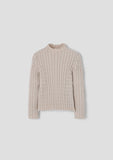Popelin Sand Perkins Neck Knit Sweater