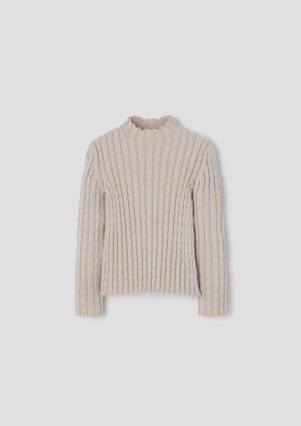 Popelin Sand Perkins Neck Knit Sweater