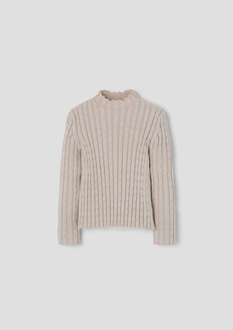 Popelin Sand Perkins Neck Knit Sweater