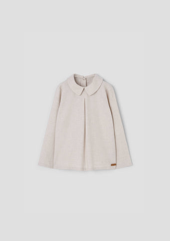 Popelin Sand Pleated Blouse