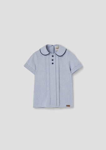Popelin Blue Central Panel Shirt
