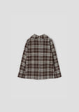 Popelin Brown Plaid Pleated Blouse