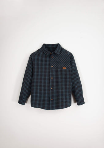 Popelin Blue Plaid Collared Shirt