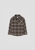 Popelin Brown Plaid Collared Shirt
