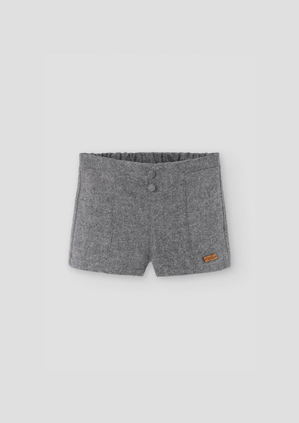 Popelin Grey Fleck Panelled Shorts