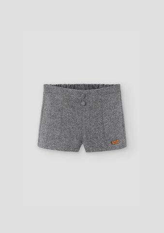 Popelin Grey Fleck Panelled Shorts