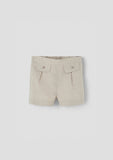 Popelin Sand Linen Flap Shorts