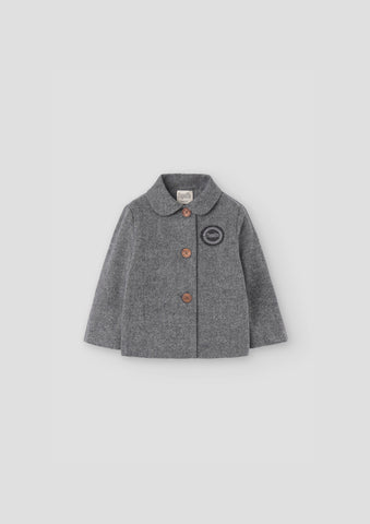 Popelin Grey Fleck Collared Jacket