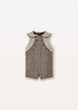 Popelin Brown Herringbone Woolen Collar Dungaree