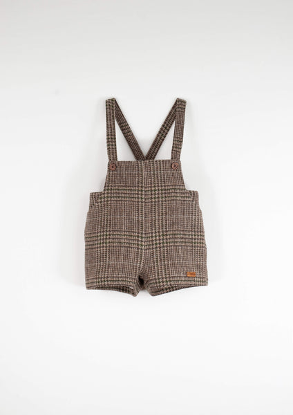 Popelin Brown Plaid Woolen Overall