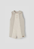 Popelin Sand Waffle Collared Jumpsuit