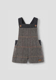 Popelin Grey Herringbone Woolen Contrasting Dungarees
