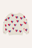 The Campamento Ecru Bicolor Hearts Kids Sweatshirt
