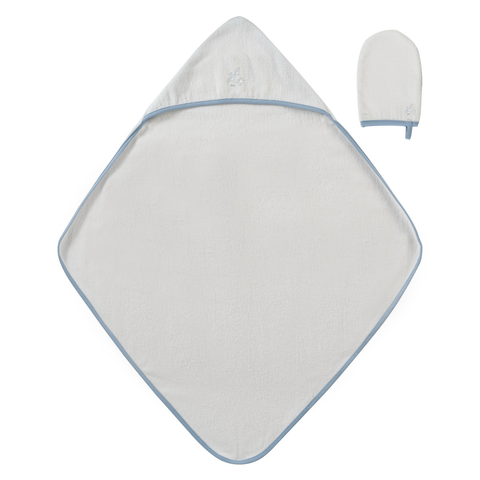Kipp Baby Blue Flying Feathers Towel + Mitt Set