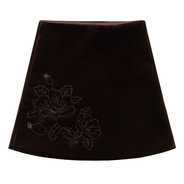 Klai Chocolate Brown Quilted Velvet Skirt