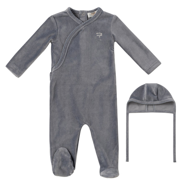 Kipp Baby Blue Tiny Miracle Footie + Bonnet Set