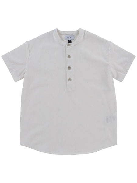 Klai White Mandarin Collar Shirt