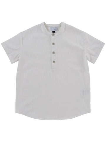 Klai White Mandarin Collar Shirt