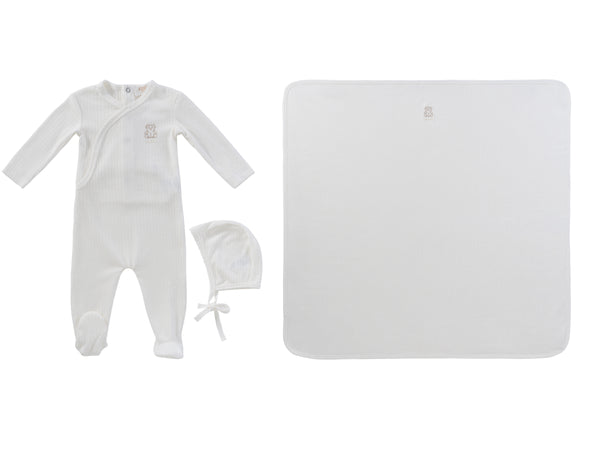 Kipp Baby Stone Teddy Wrap Footie 3 PC Set