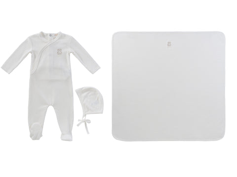 Kipp Baby Stone Teddy Wrap Footie 3 PC Set