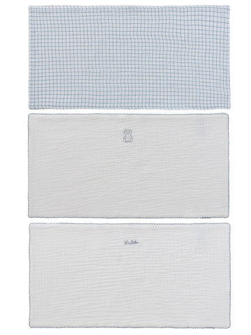 Kipp Baby Blue Teddy Au Pane Burp Cloth Set of 3