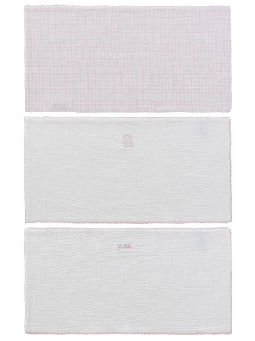 Kipp Baby Pink Teddy Au Pane Burp Cloth Set of 3