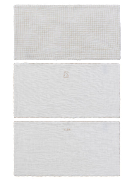 Kipp Baby Stone Teddy Au Pane Burp Cloth Set of 3