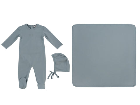 Kipp Baby Blue Bebe Footie 3 PC Set