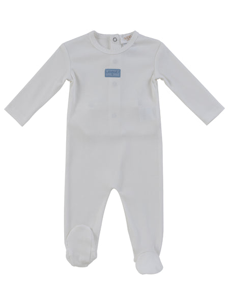 Kipp Baby White Blue Enfant Rib Footie