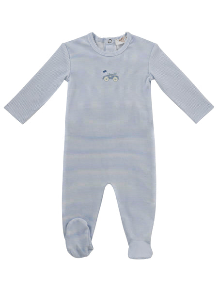 Kipp Baby Blue Carrera Pinstripe Footie