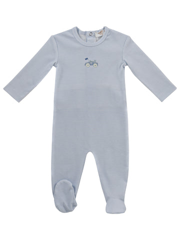 Kipp Baby Blue Carrera Pinstripe Footie