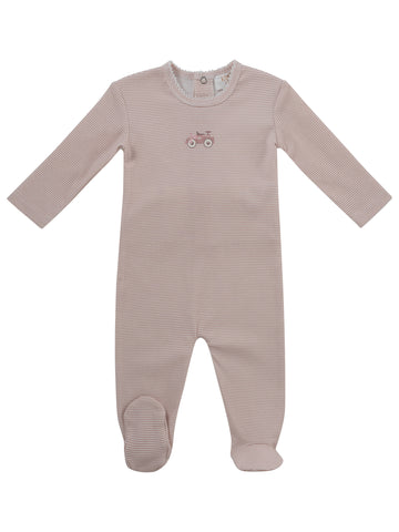 Kipp Baby Pink Carrera Pinstripe Footie